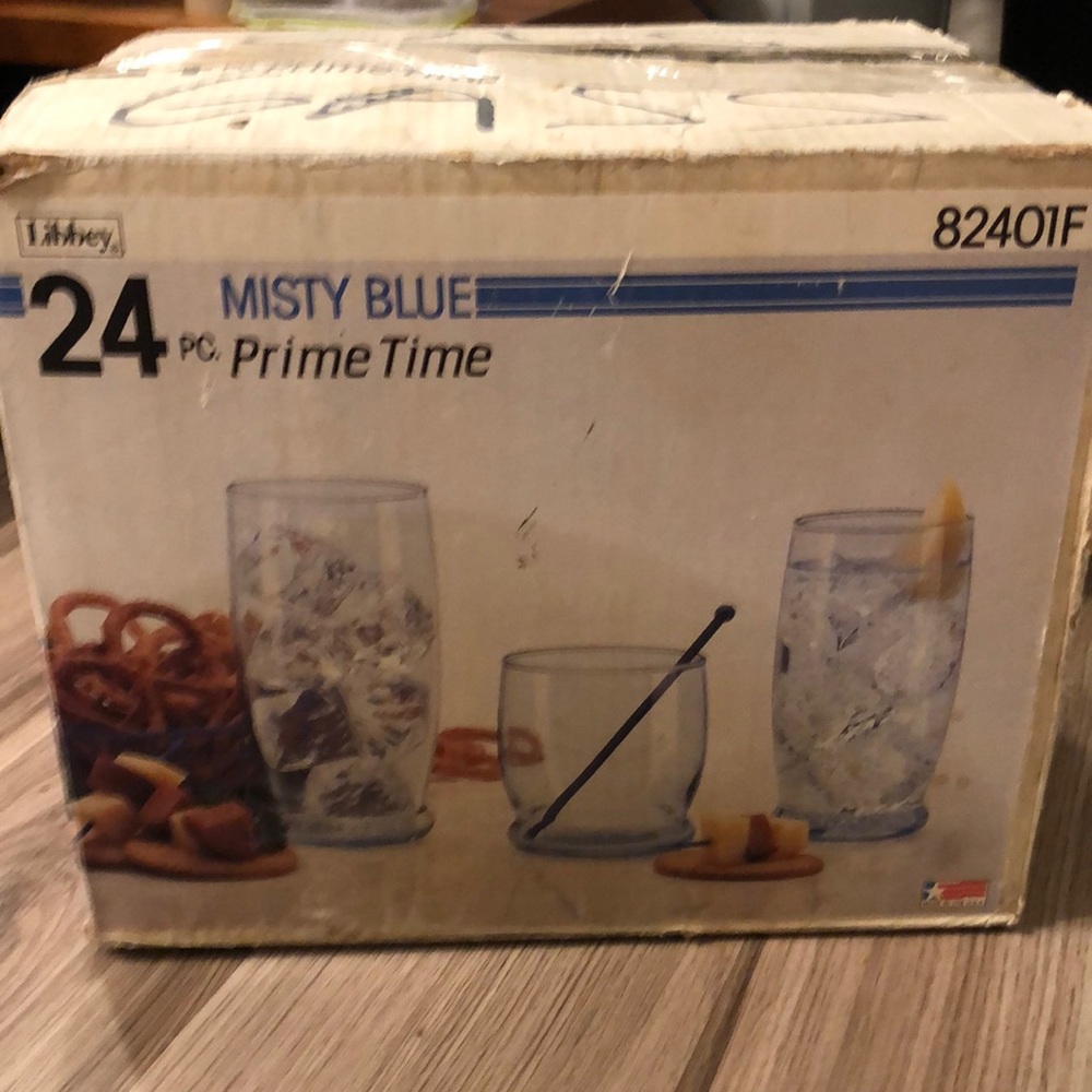 Libbey 24 pc misty blue glasses